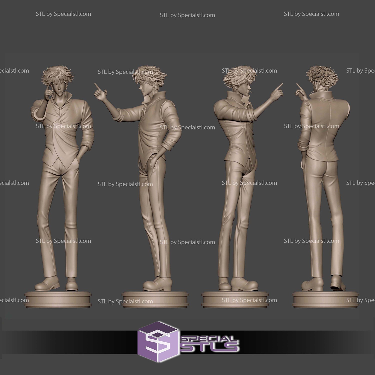 Spike Spiegel Standalone STL Files 3D Model — view 2