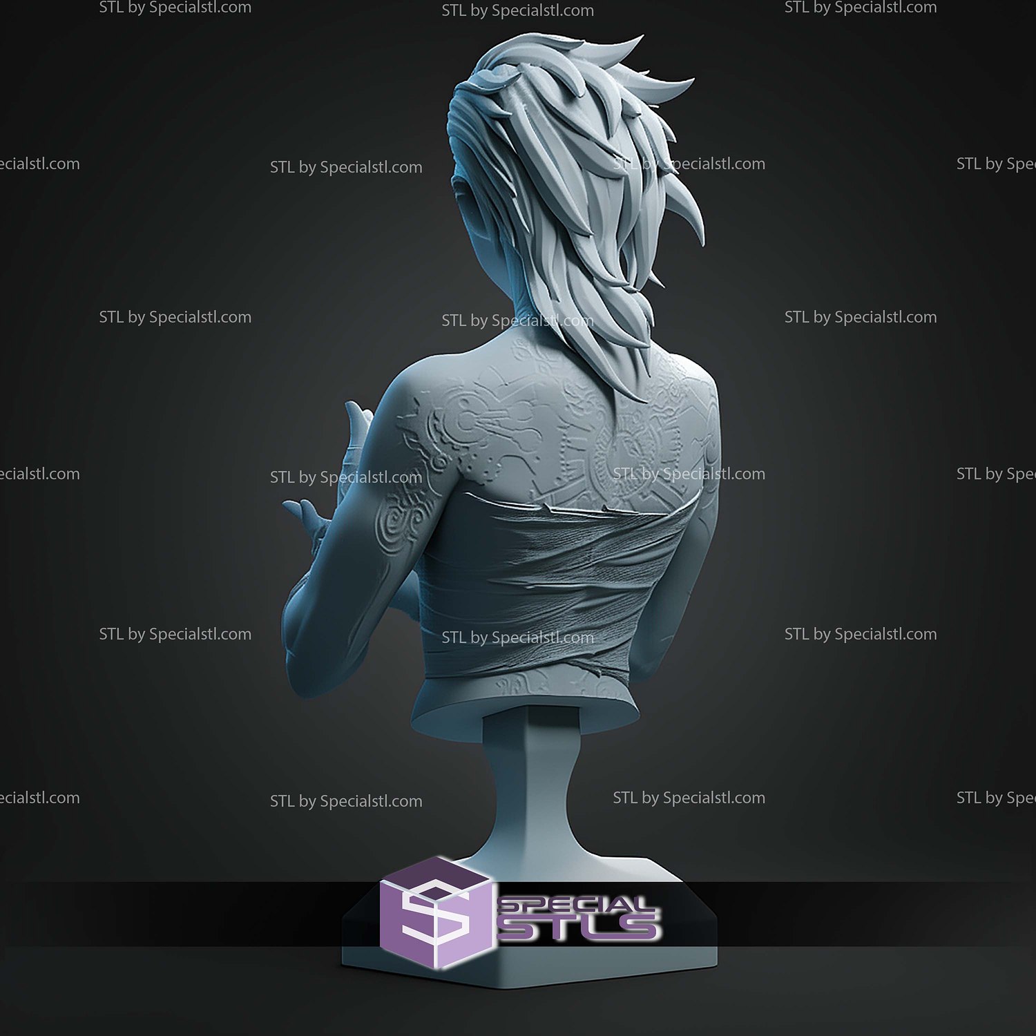 Bust of Vi Arena Fighter 89mm STL Files 3D Model — view 3