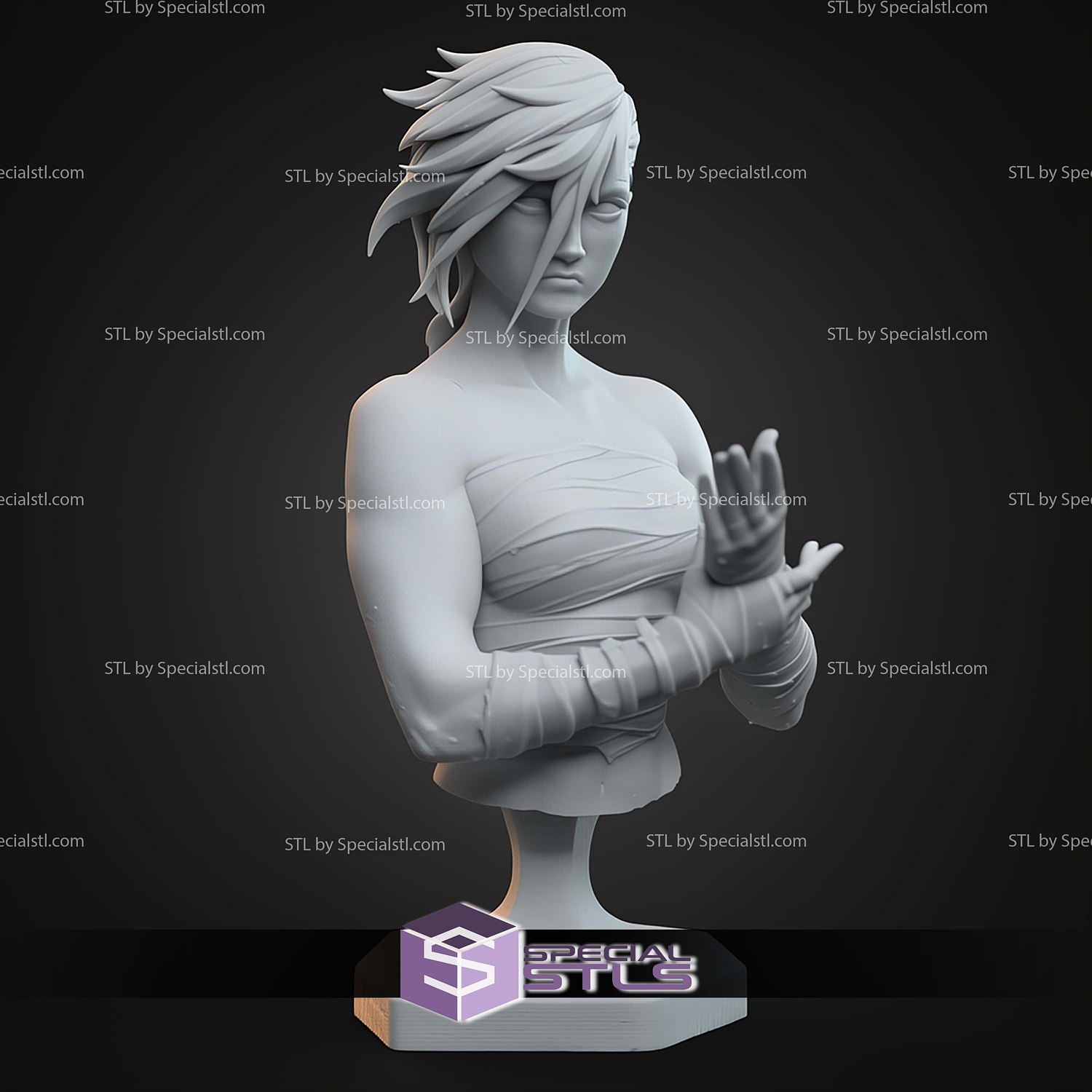 Bust of Vi Arena Fighter 89mm STL Files 3D Model — view 5