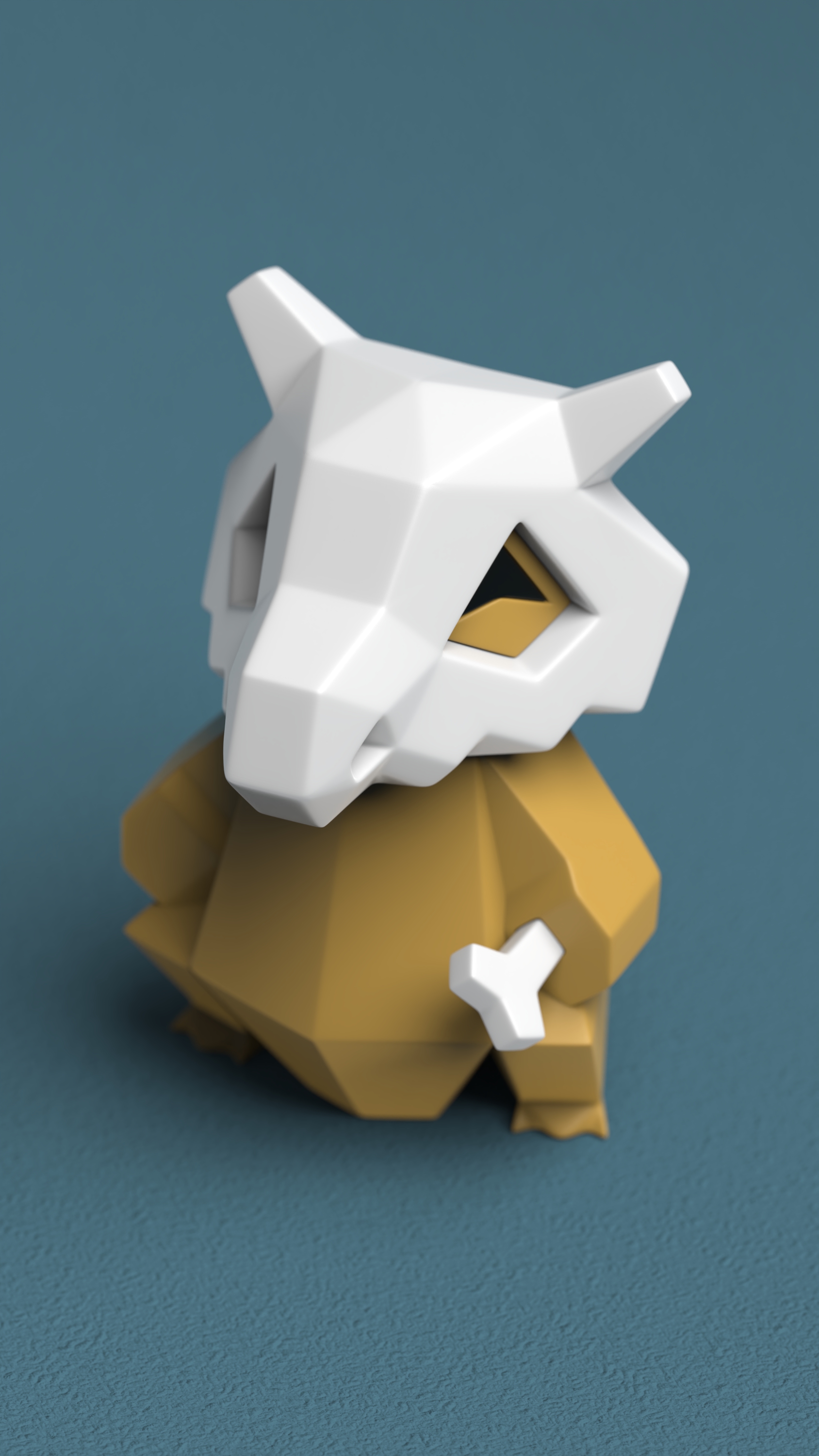 Low-poly Cubone 3D STL Model