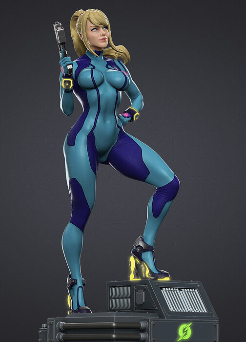 Samus Zero suit 3D Model STL Model — view 2