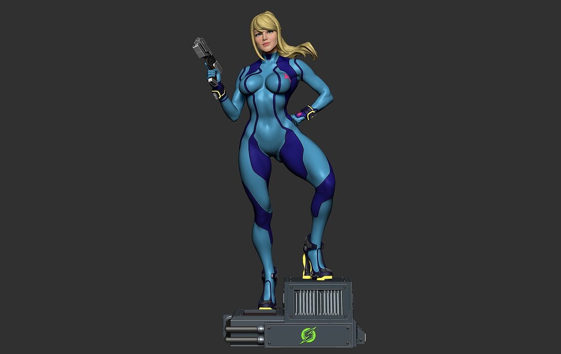 Samus Zero suit 3D Model STL Model — view 4