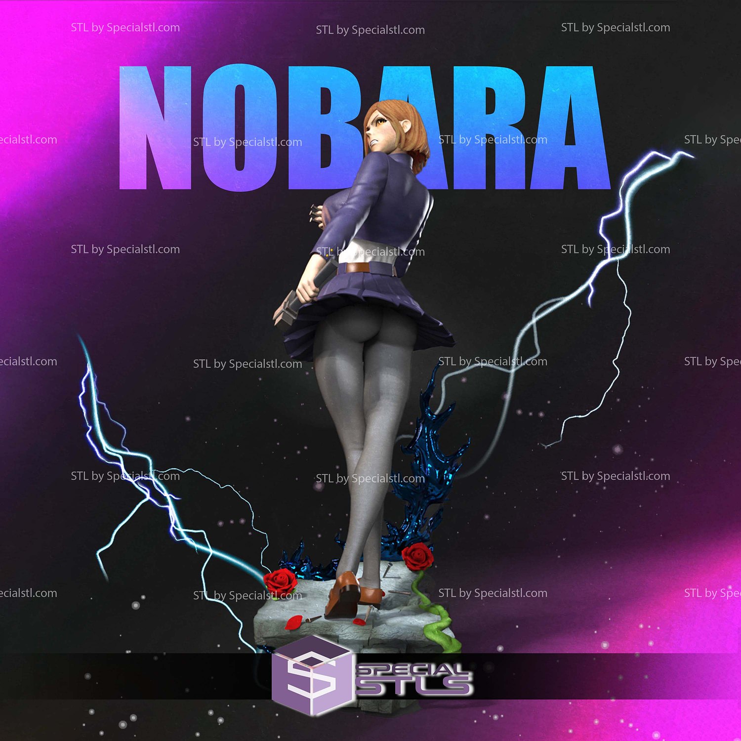 Nobara Rose 3D Printer Files STL Model — view 2