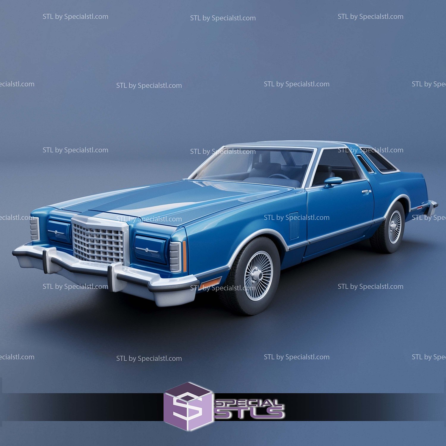 Ford Thunderbird 1977 Sculptures 3D Printing STL Model — view 3