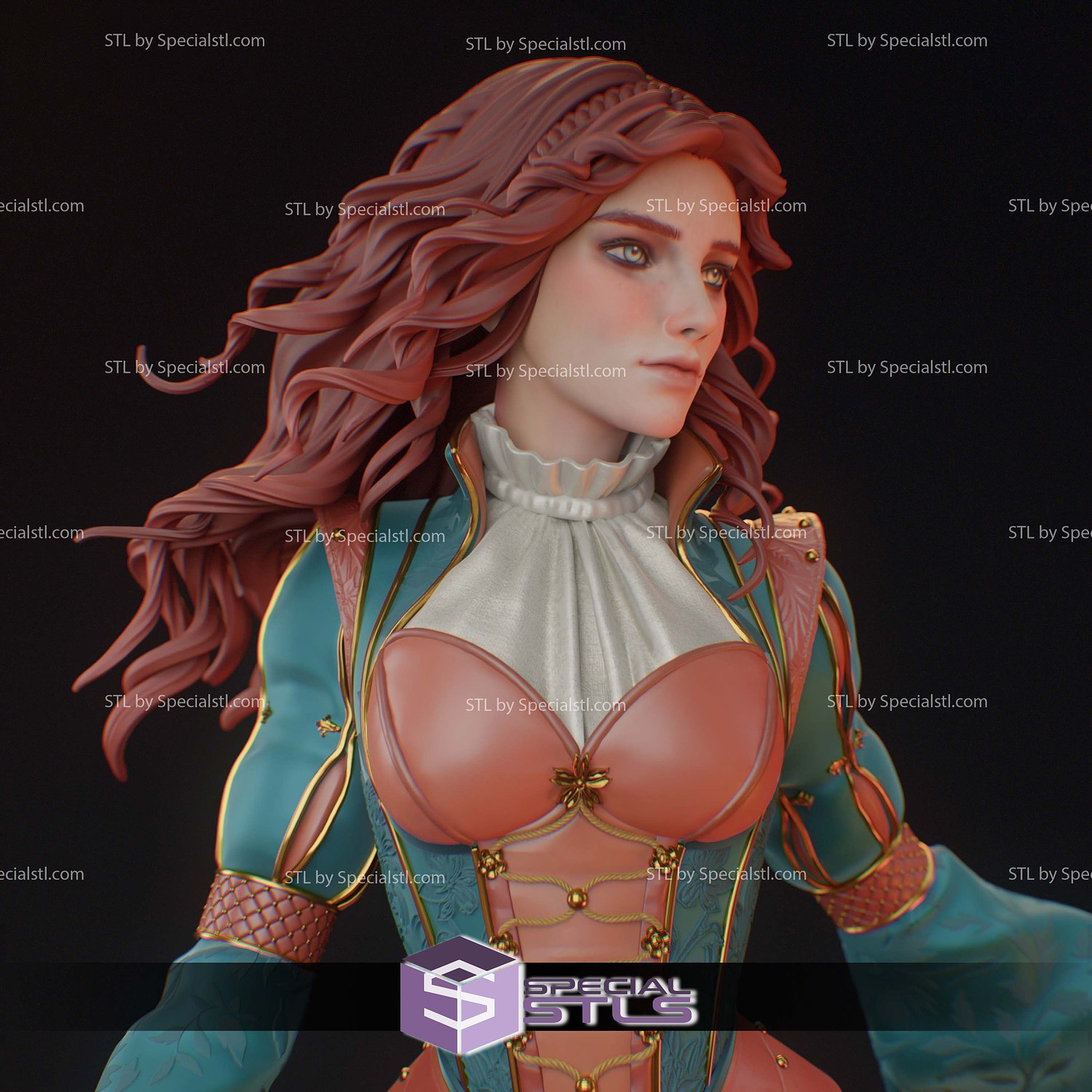Triss Merigold The Witcher 1-8 3D Printer Files STL Model — view 7