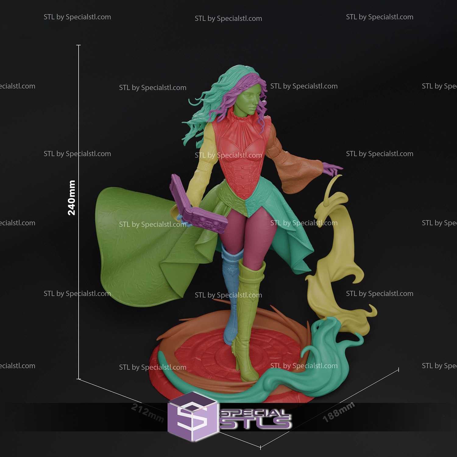 Triss Merigold The Witcher 1-8 3D Printer Files STL Model — view 8