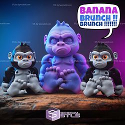 Super Basic STL Flexy Baby Gorilla 3D Model