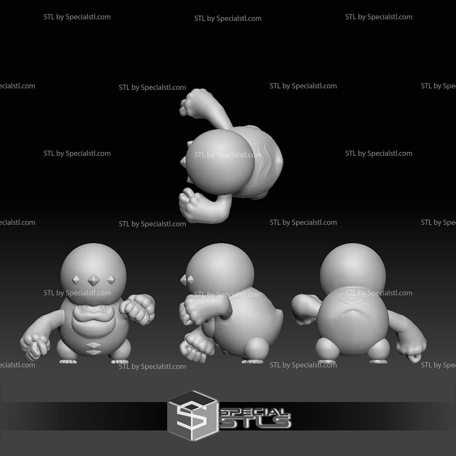 Pokemon STL Collection Galarian Darumaka Darmanitan 3D Model — view 2