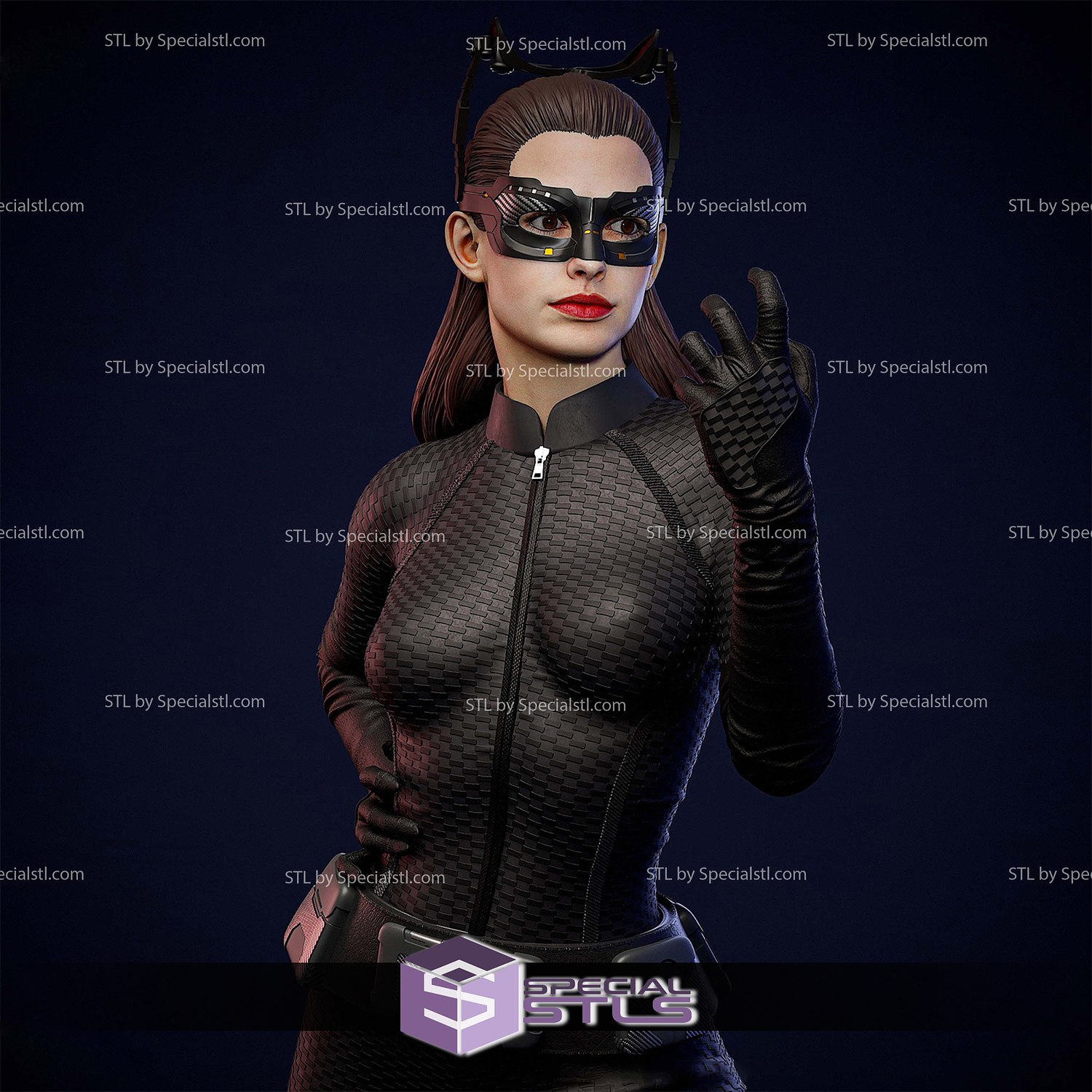 Anne Hathaway Catwoman 3D Printer Files STL Model — view 2