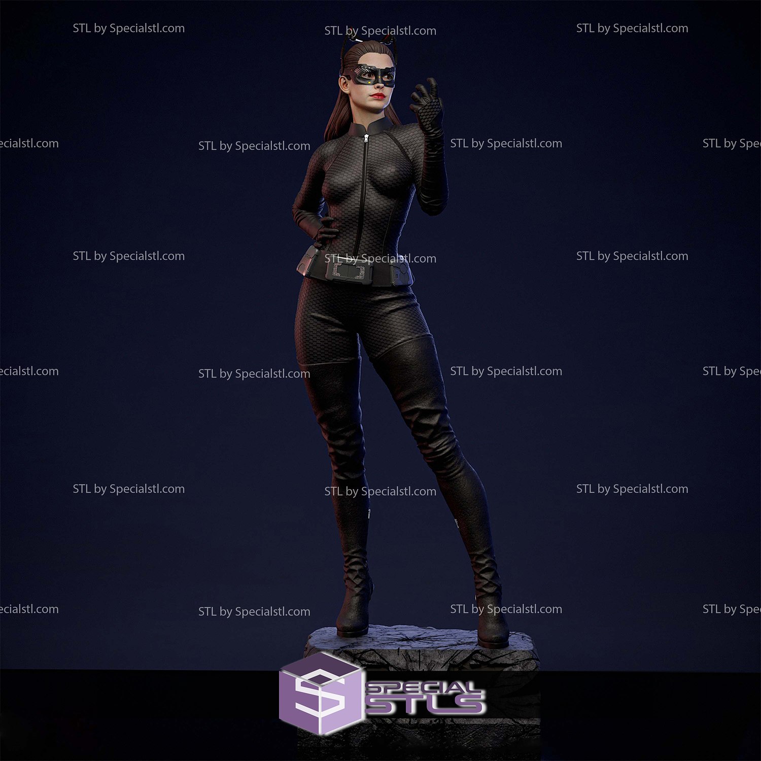 Anne Hathaway Catwoman 3D Printer Files STL Model — view 3