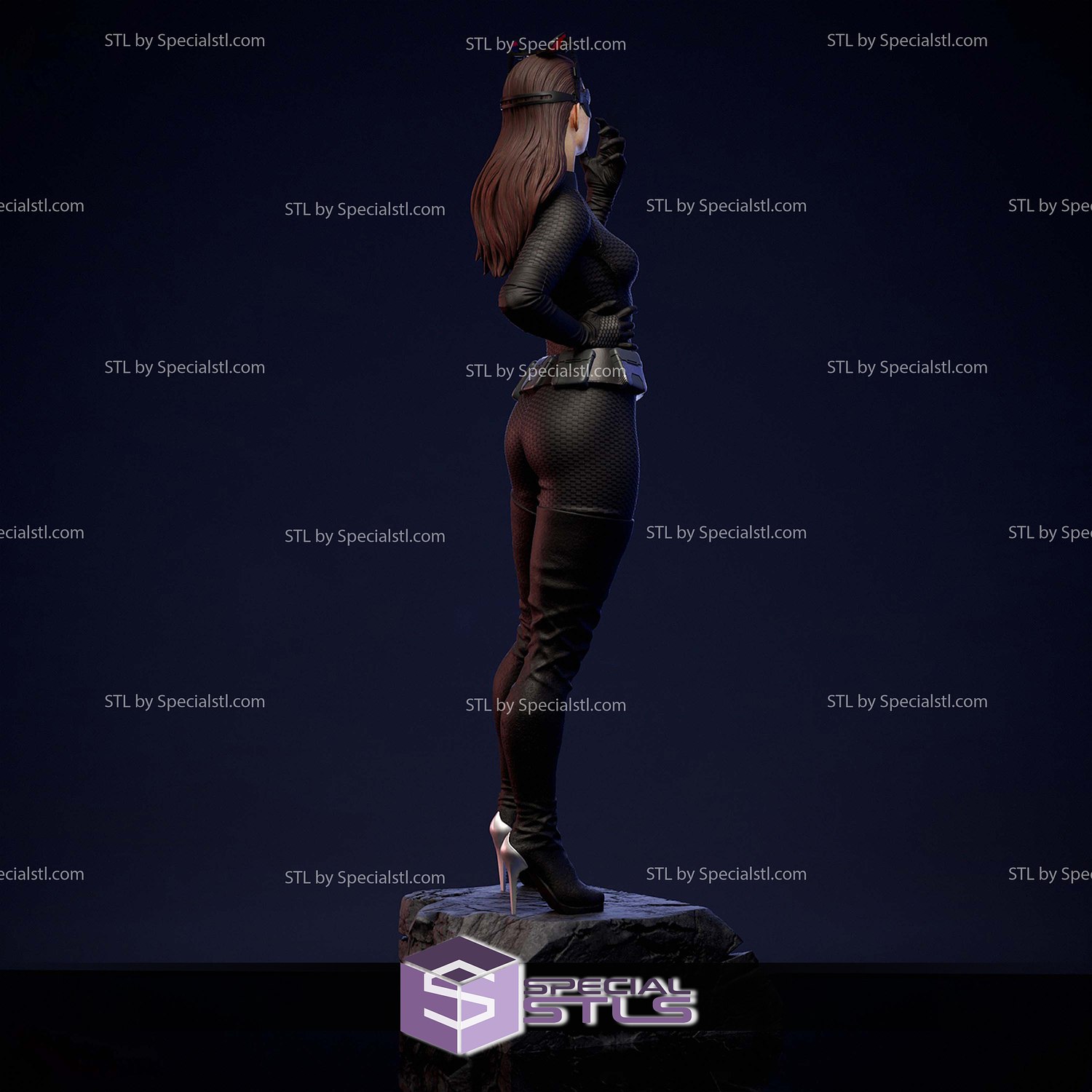 Anne Hathaway Catwoman 3D Printer Files STL Model — view 4