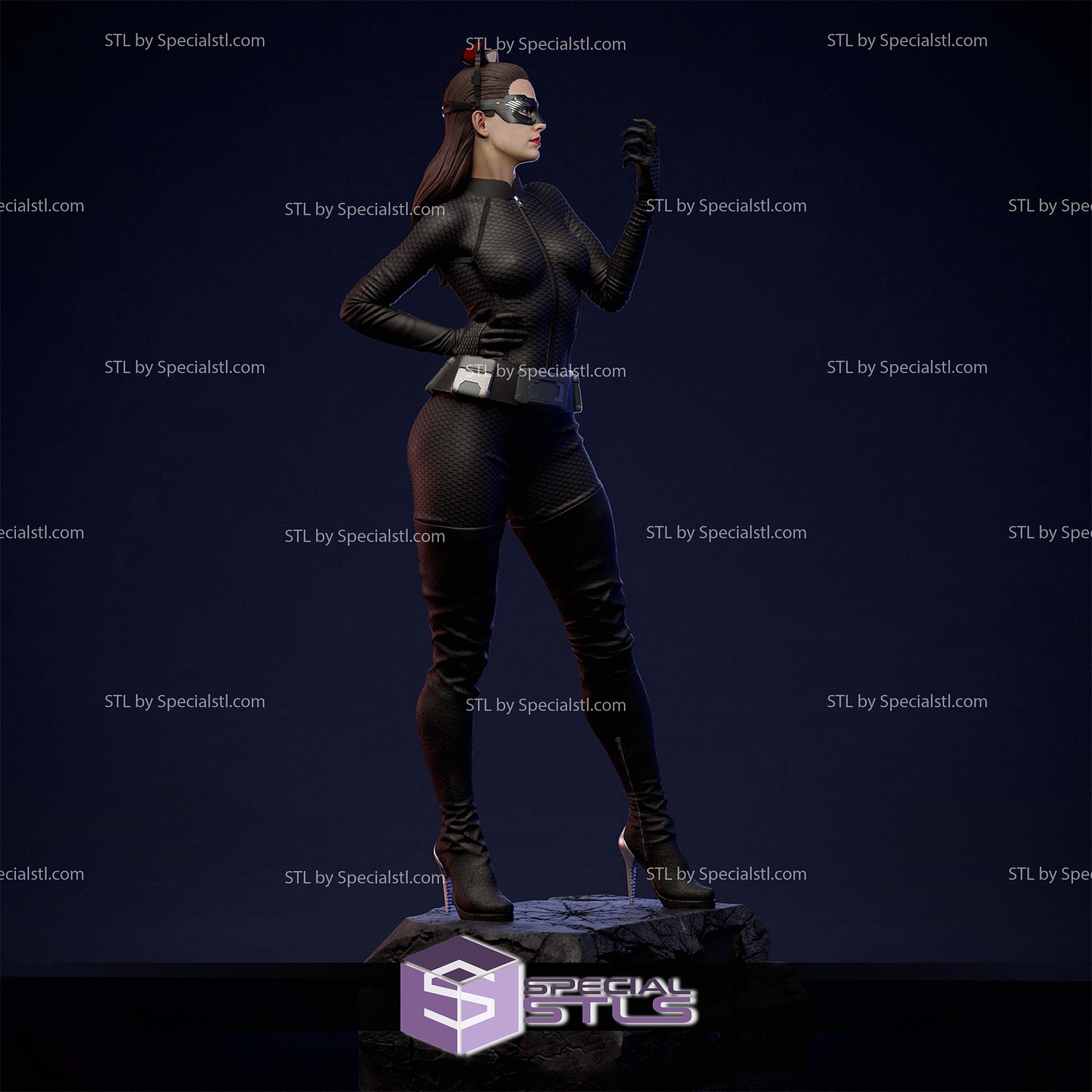 Anne Hathaway Catwoman 3D Printer Files STL Model — view 6