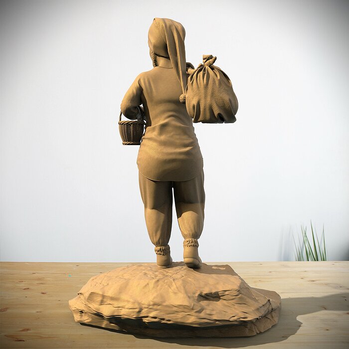3D PEASANT DWARF MODELLING OBJ Model — view 2