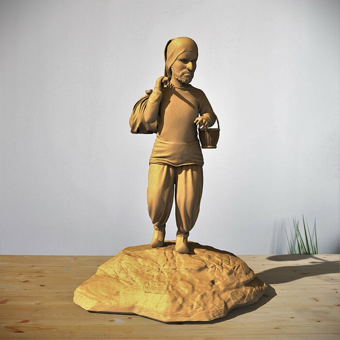 3D PEASANT DWARF MODELLING OBJ Model — view 3