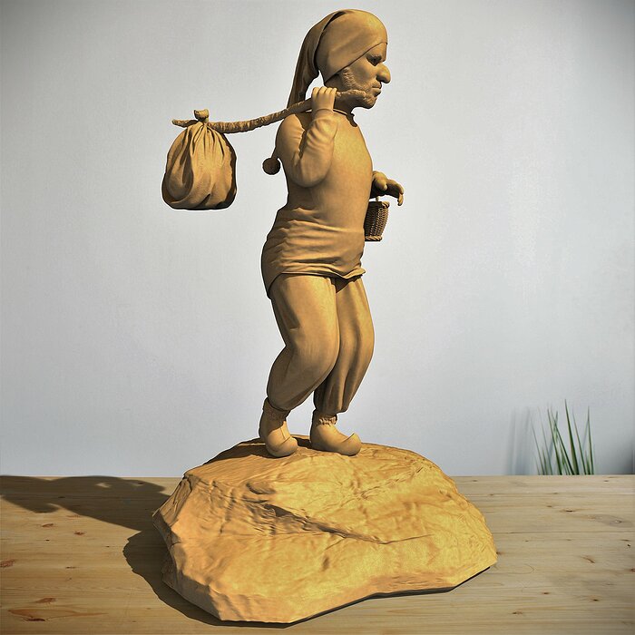 3D PEASANT DWARF MODELLING OBJ Model — view 4