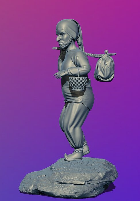 3D PEASANT DWARF MODELLING OBJ Model — view 6