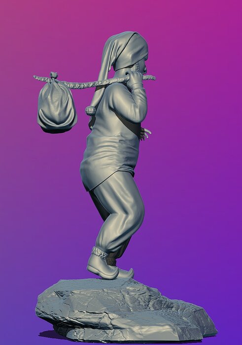 3D PEASANT DWARF MODELLING OBJ Model — view 7