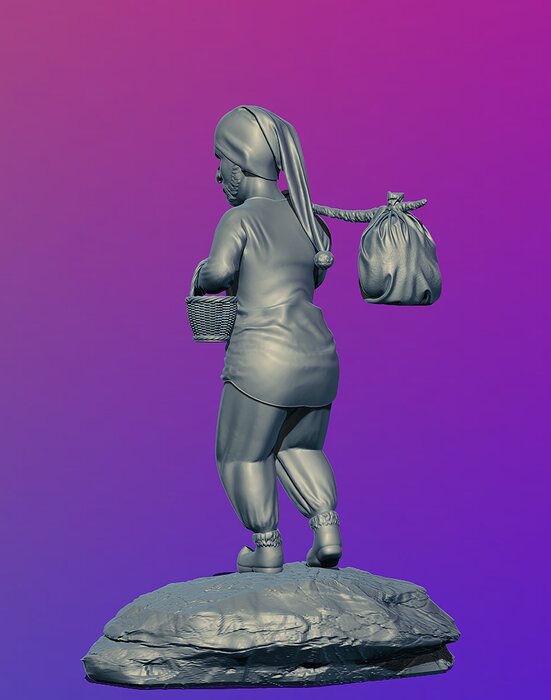3D PEASANT DWARF MODELLING OBJ Model — view 8