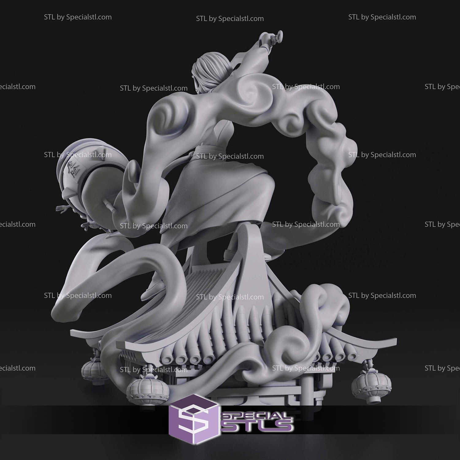 Mulan on Roof Sculptures 3D Printing STL Model — view 5