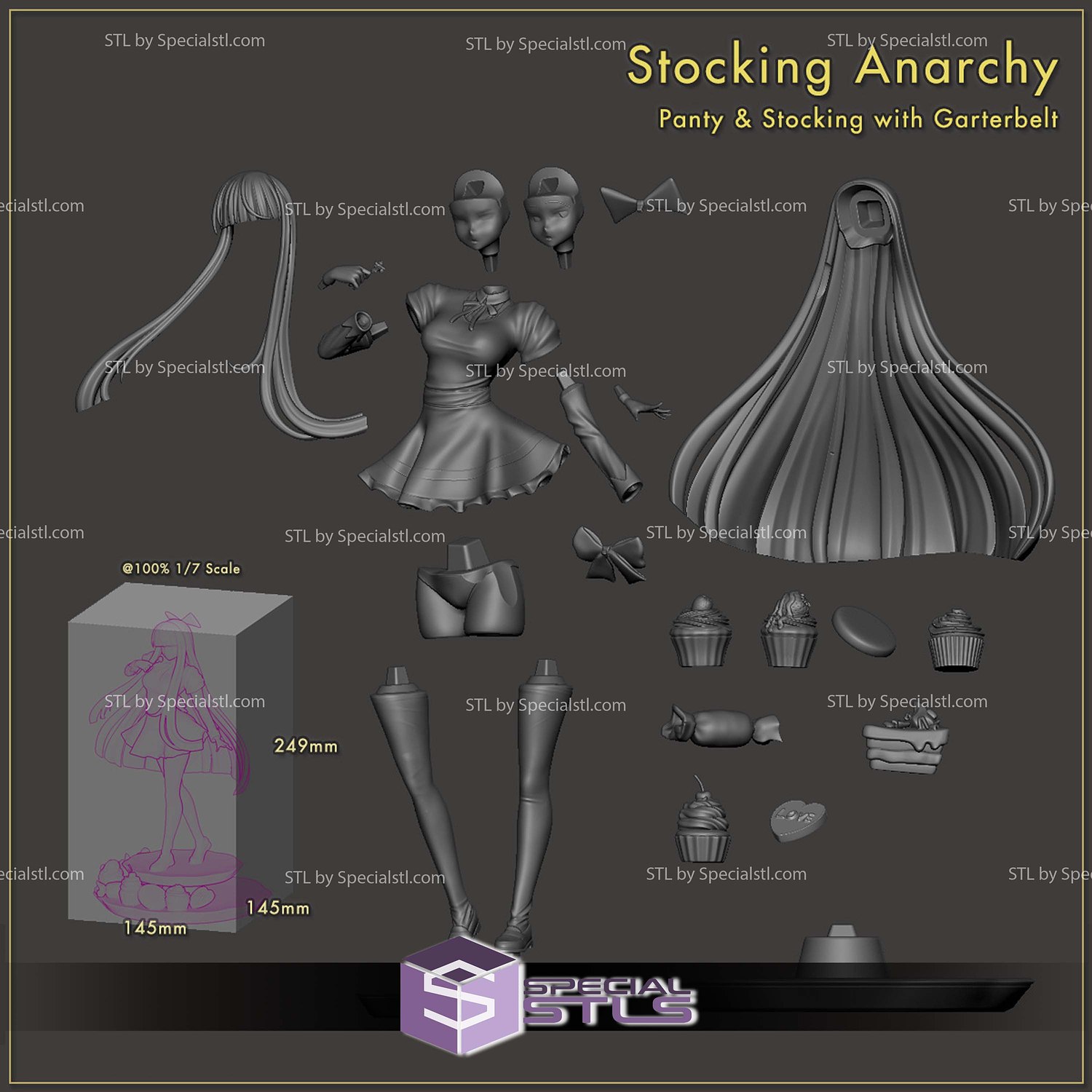 Stocking Anarchy 3D Printer Files STL Model — view 6