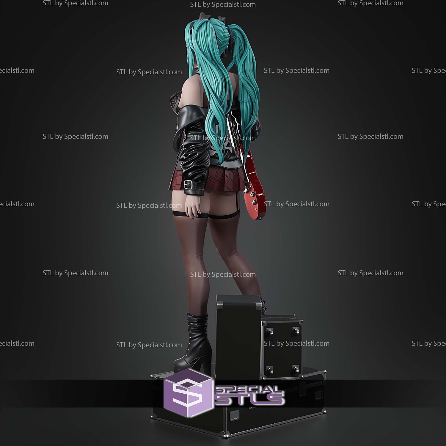 Hatsune Miku Rock STL Files 3D Model — view 5