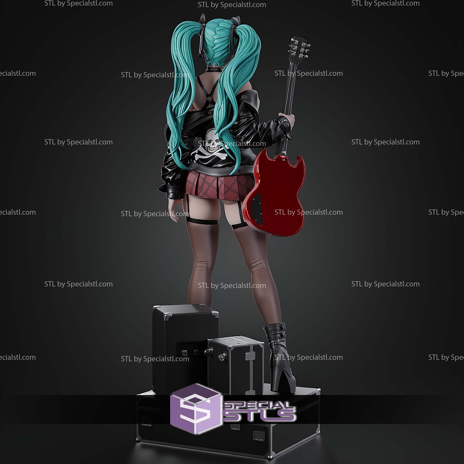 Hatsune Miku Rock STL Files 3D Model — view 8