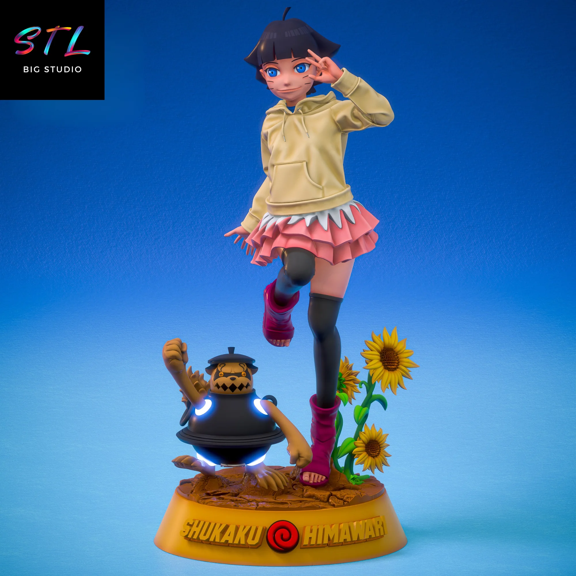 Himawari Uzumaki and Shukaku STL | Boruto: Naruto Next Generations | 3D Printable Figure Model