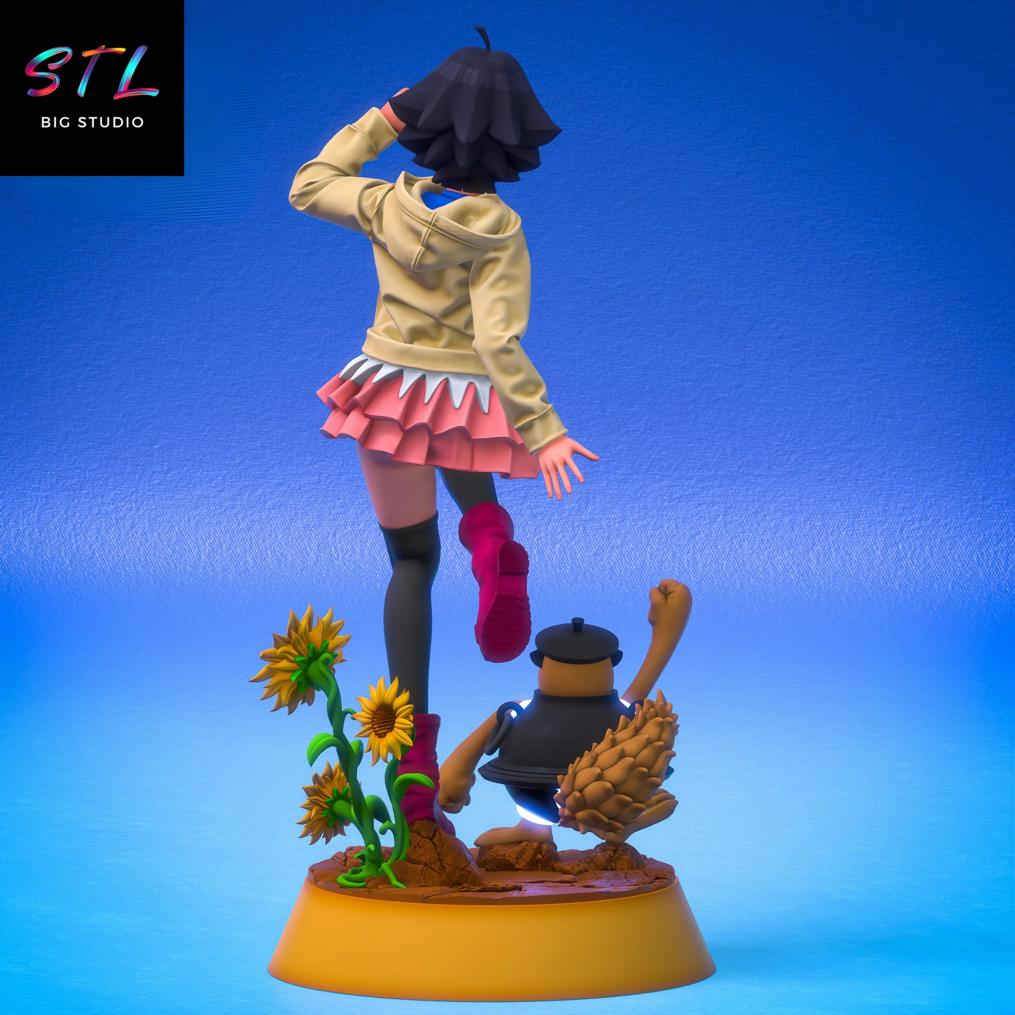 Himawari Uzumaki and Shukaku STL | Boruto: Naruto Next Generations | 3D Printable Figure Model — view 3