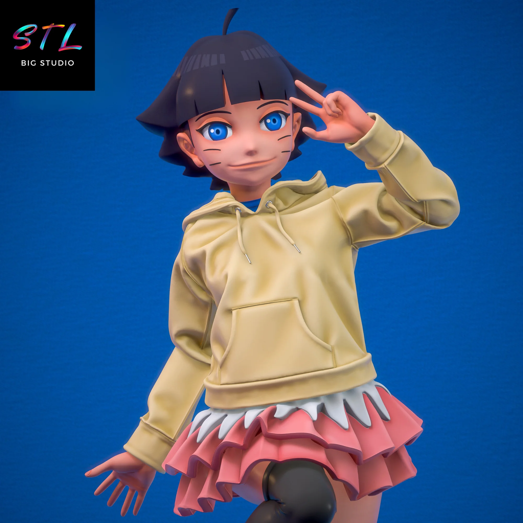 Himawari Uzumaki and Shukaku STL | Boruto: Naruto Next Generations | 3D Printable Figure Model — view 4