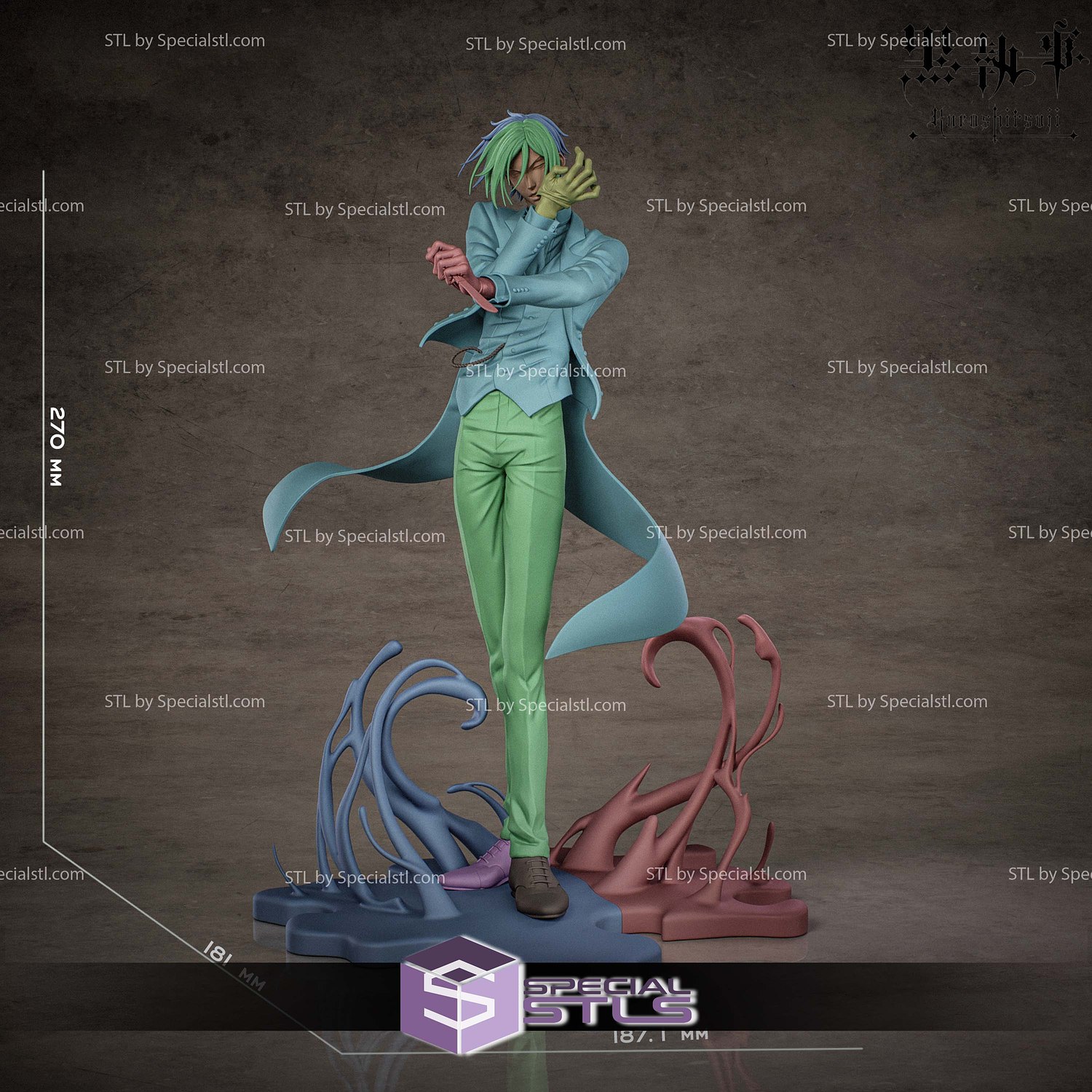 Sebastian Michaelis Kuroshitsuji STL Files 3D Model — view 5