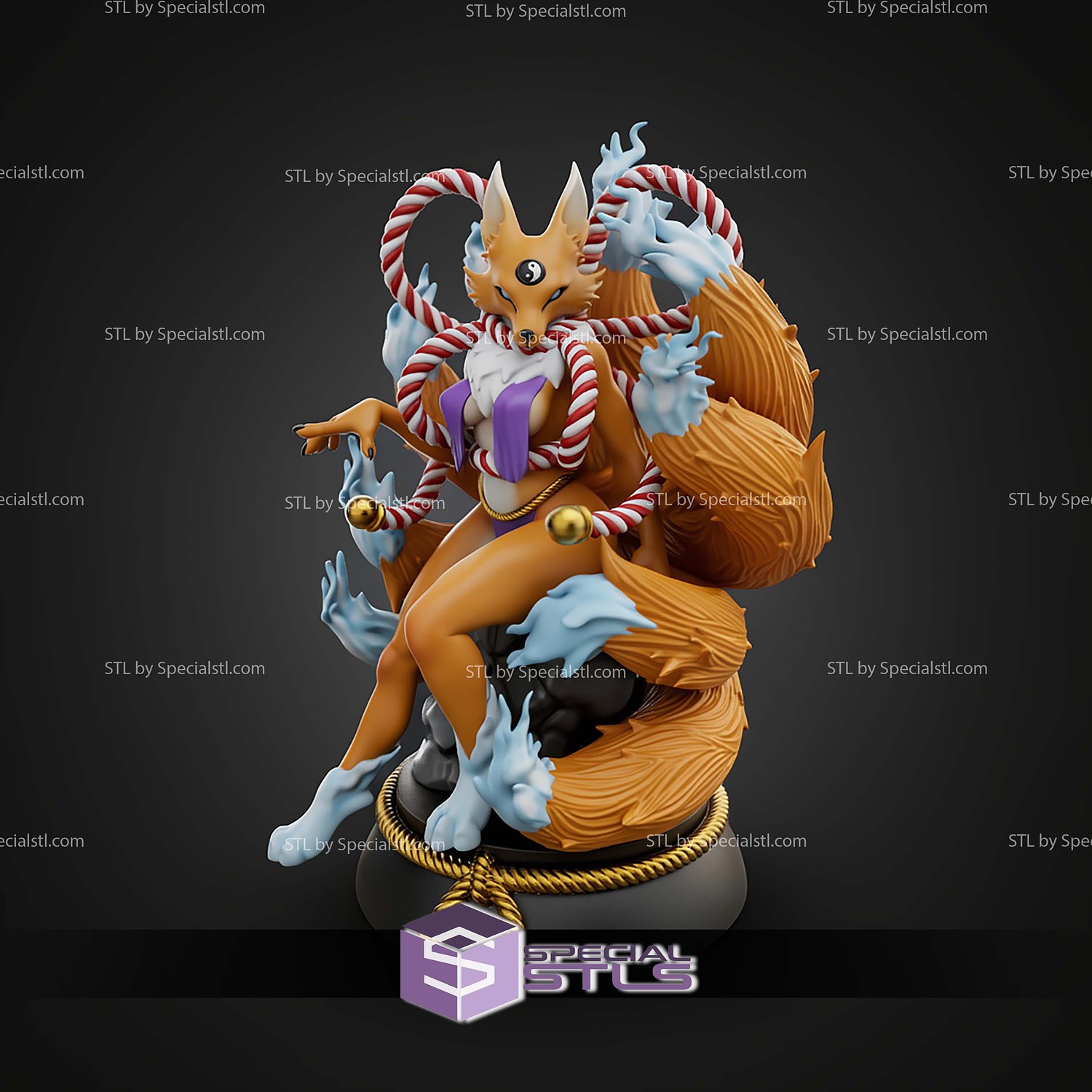 Kyubimon Furry Digimon STL Files 3D Model — view 3