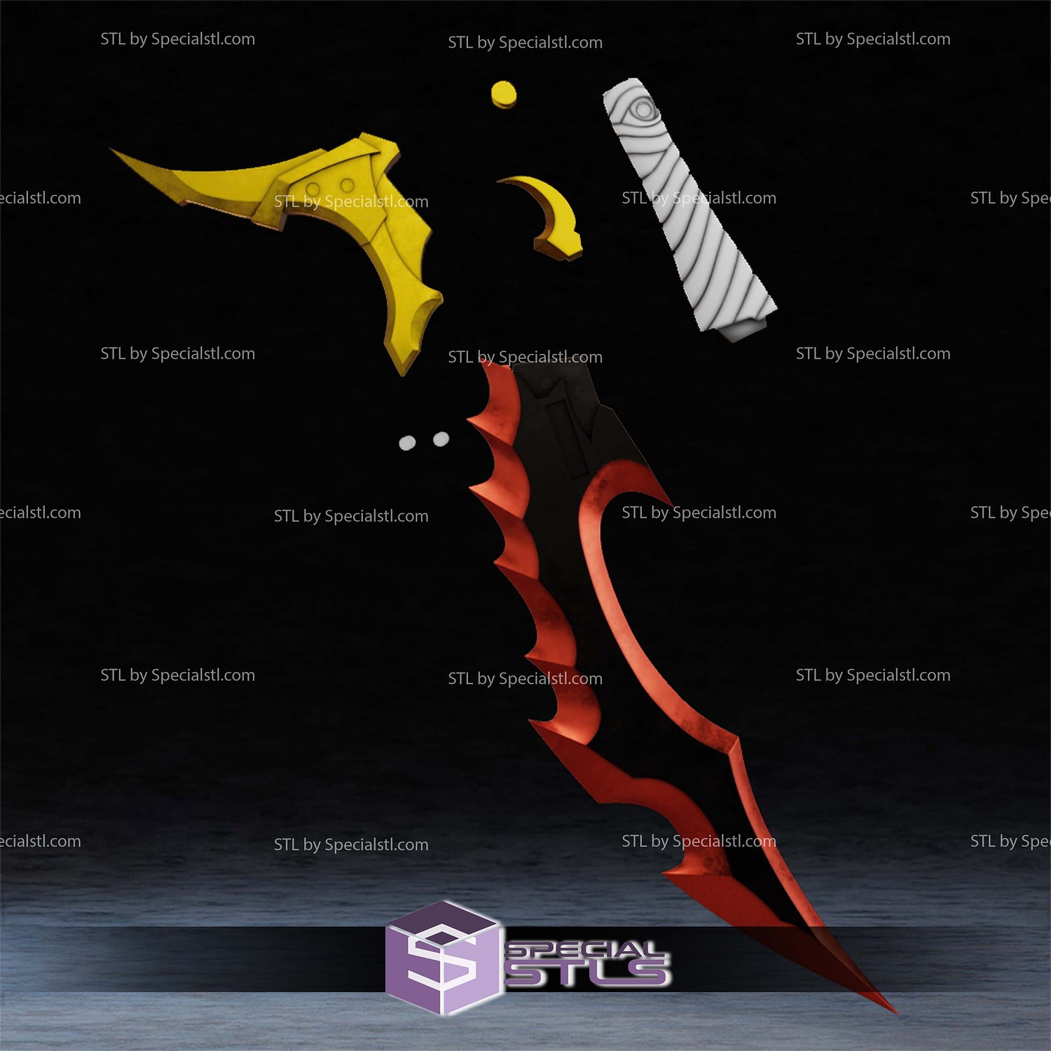 Cosplay STL Files Knight Killer Dagger 3D Model — view 8