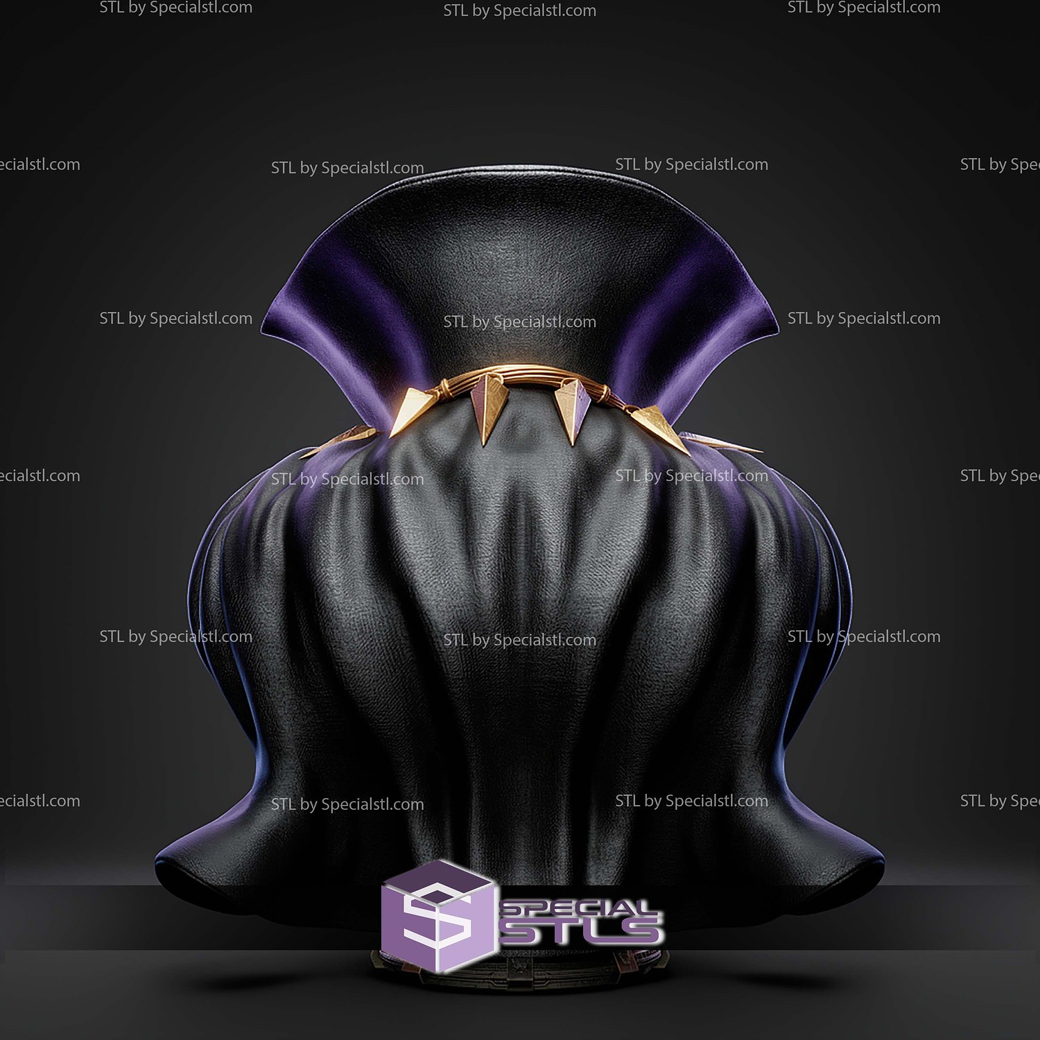 Black Panther Comics 380mm Portrait Bust STL Files 3D Model — view 5