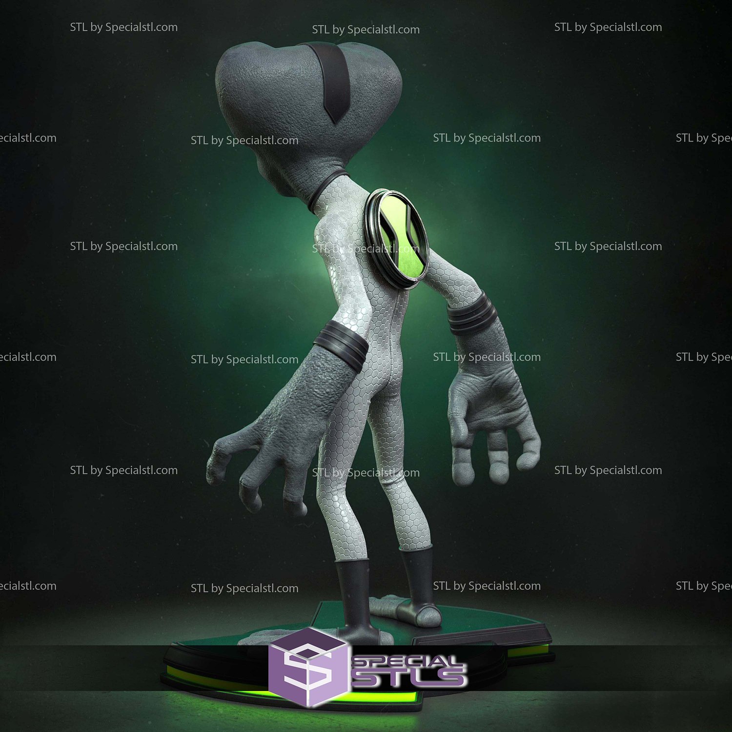 Grey Matter Ben 10 STL Files 3D Model — view 4