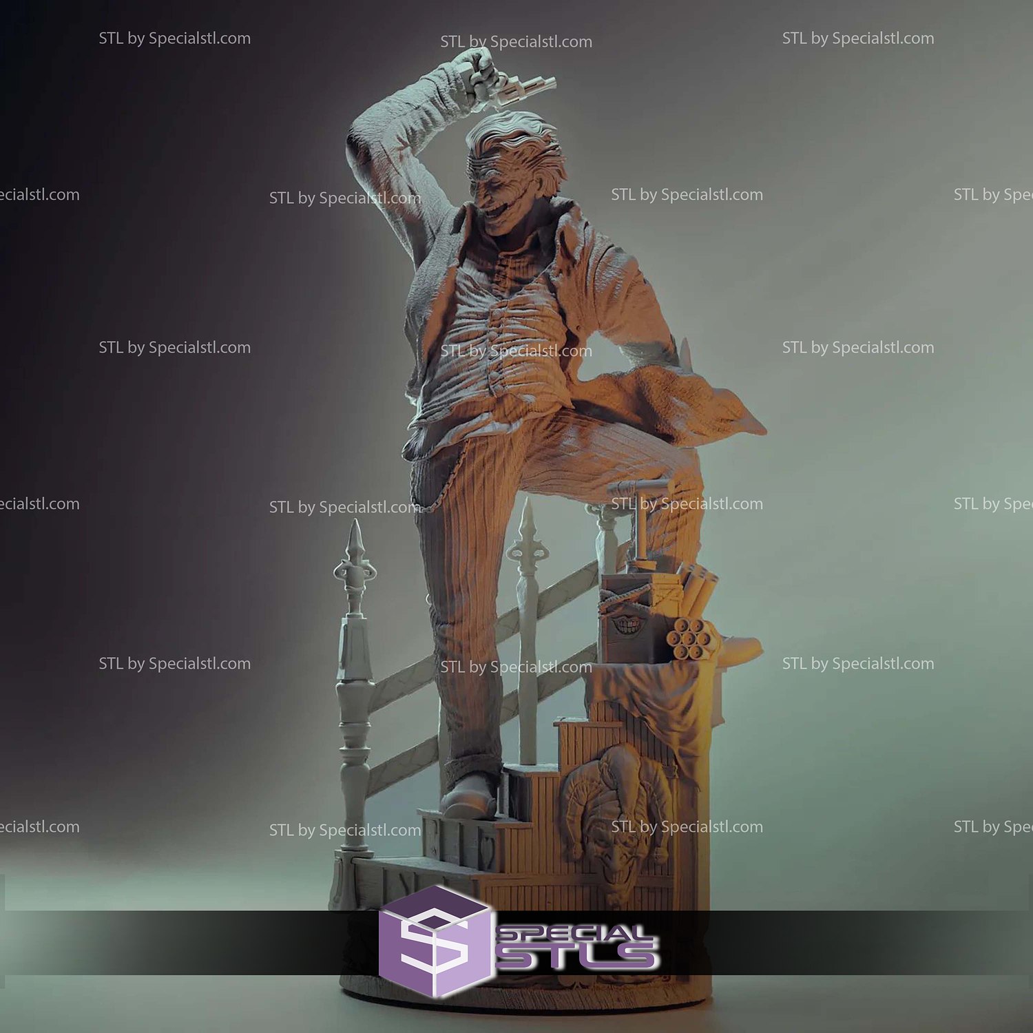 Joker 2008 3D Model Sculpture STL Model — view 2