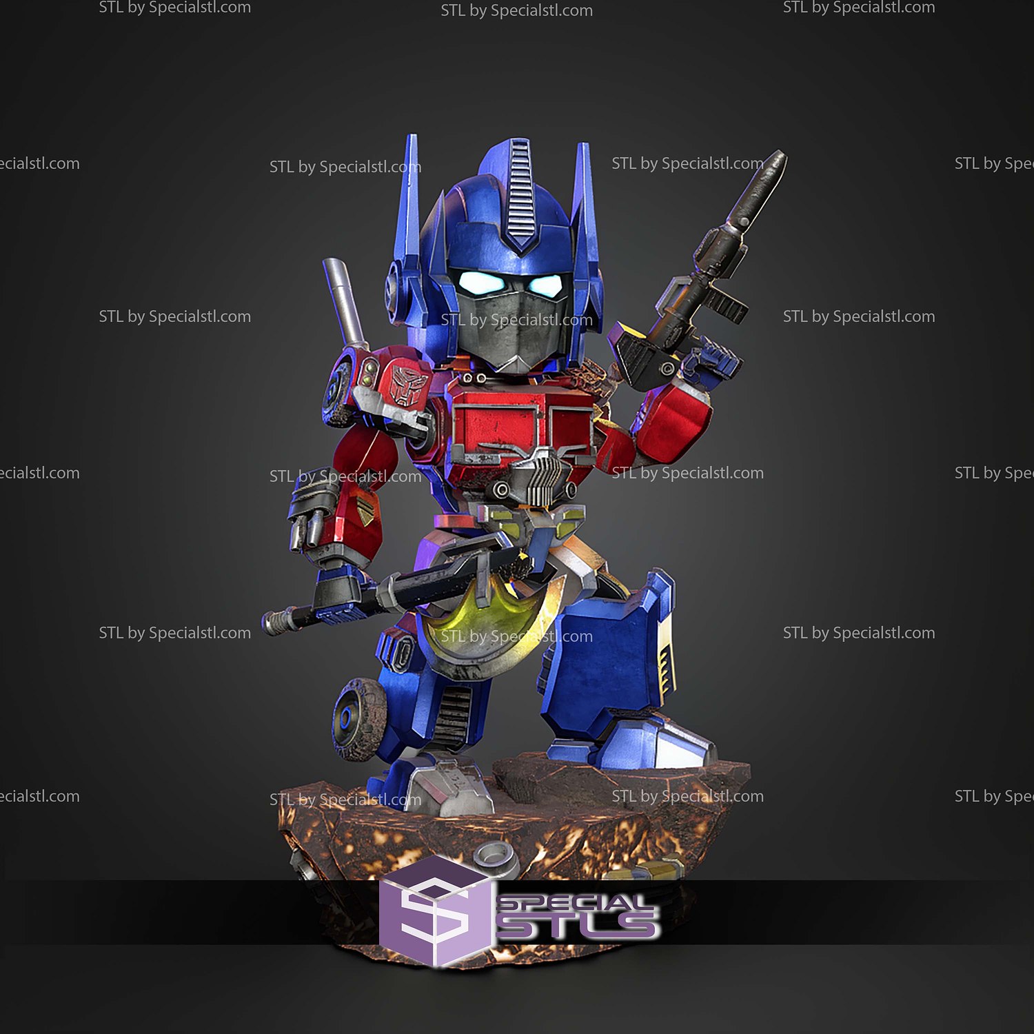 Optimus Prime Chibi V2 STL Files 3D Model — view 3