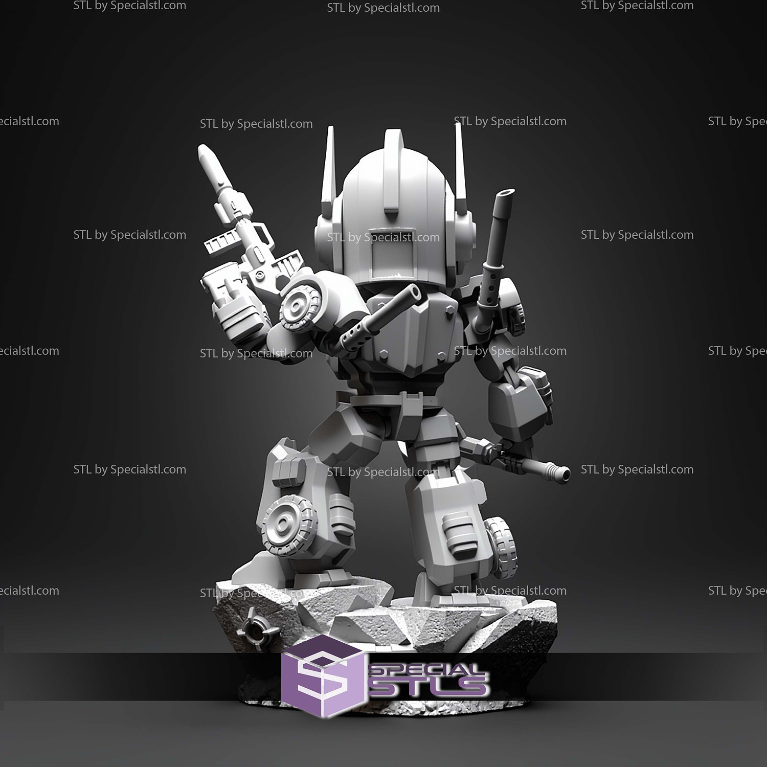 Optimus Prime Chibi V2 STL Files 3D Model — view 4