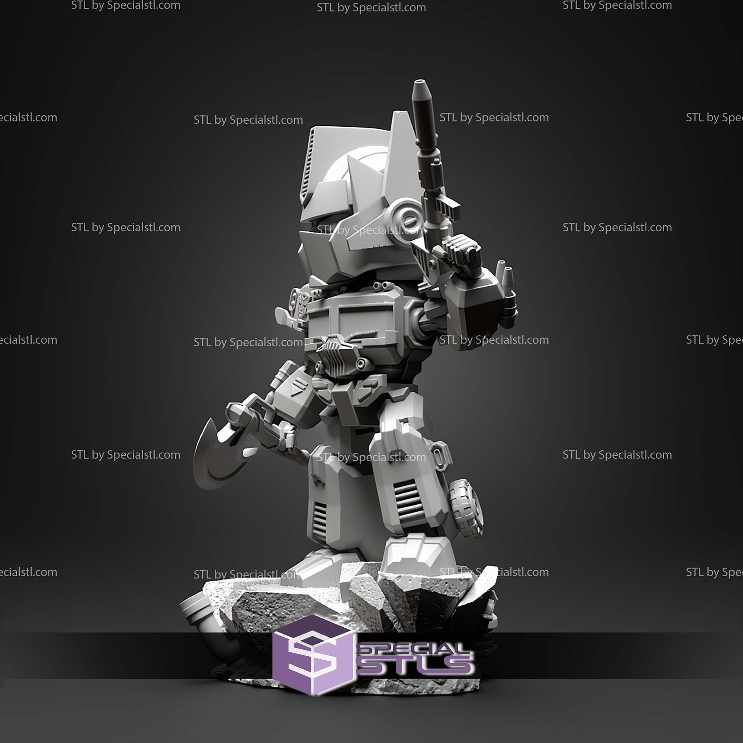 Optimus Prime Chibi V2 STL Files 3D Model — view 5