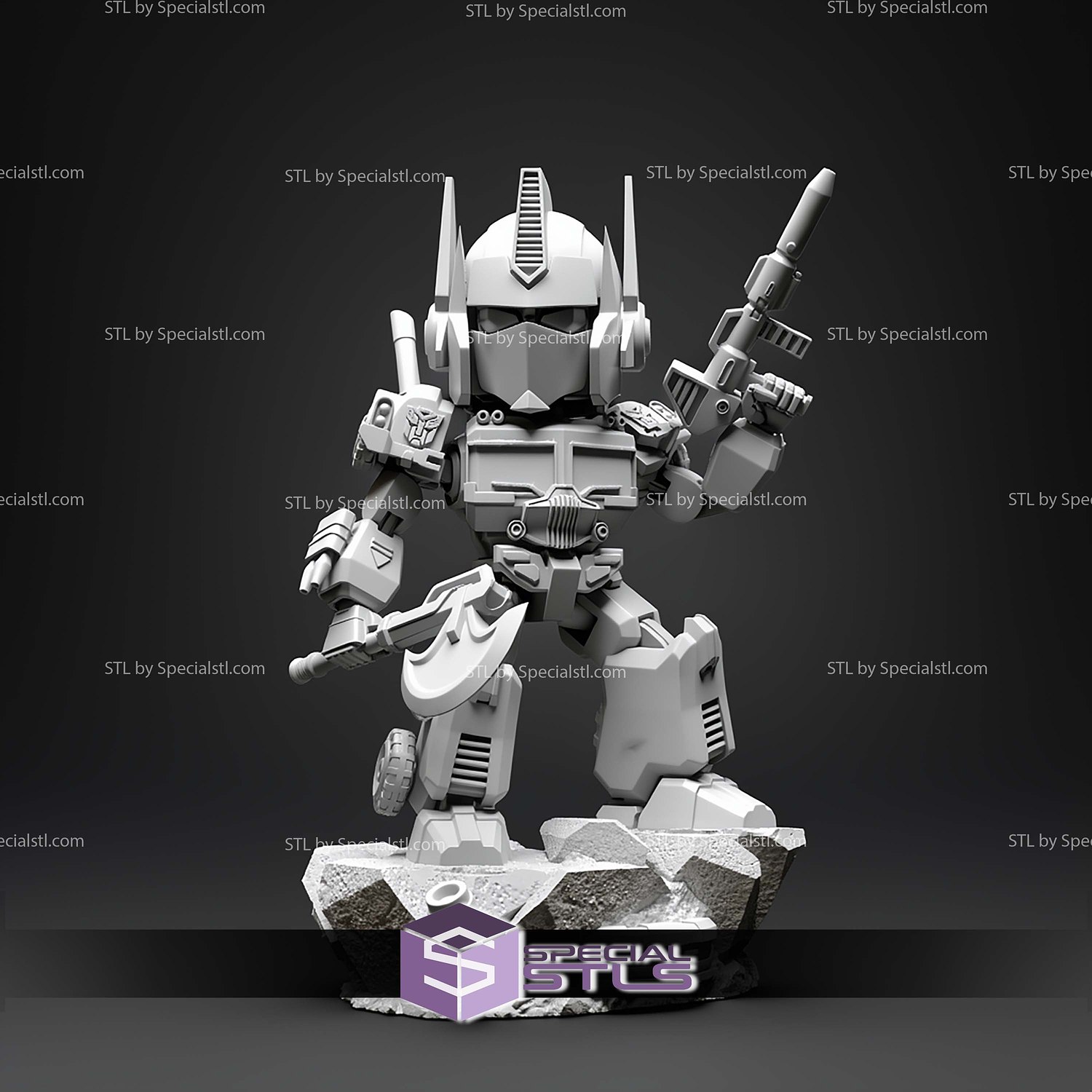 Optimus Prime Chibi V2 STL Files 3D Model — view 6