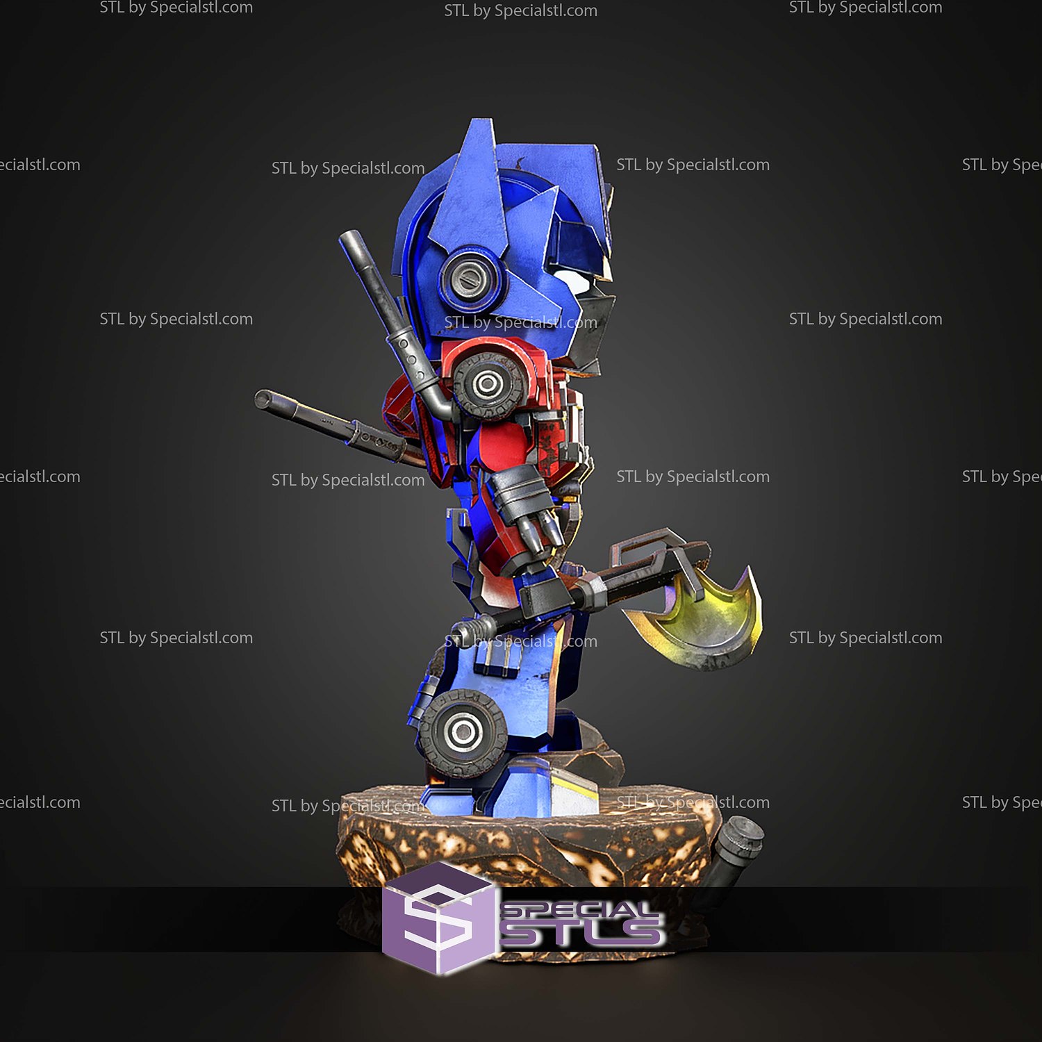 Optimus Prime Chibi V2 STL Files 3D Model — view 7