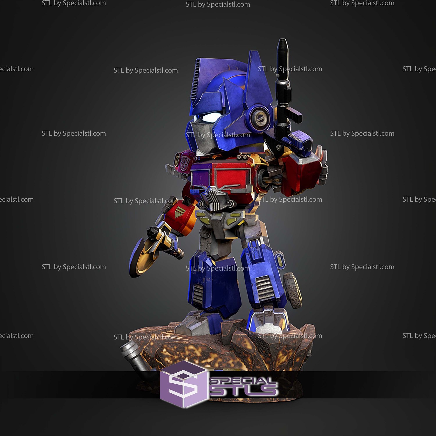 Optimus Prime Chibi V2 STL Files 3D Model — view 8