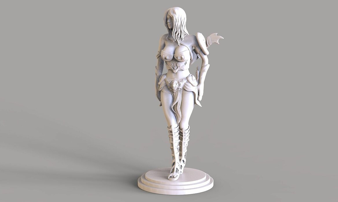 Warrior Girl 2 3D OBJ Model — view 2