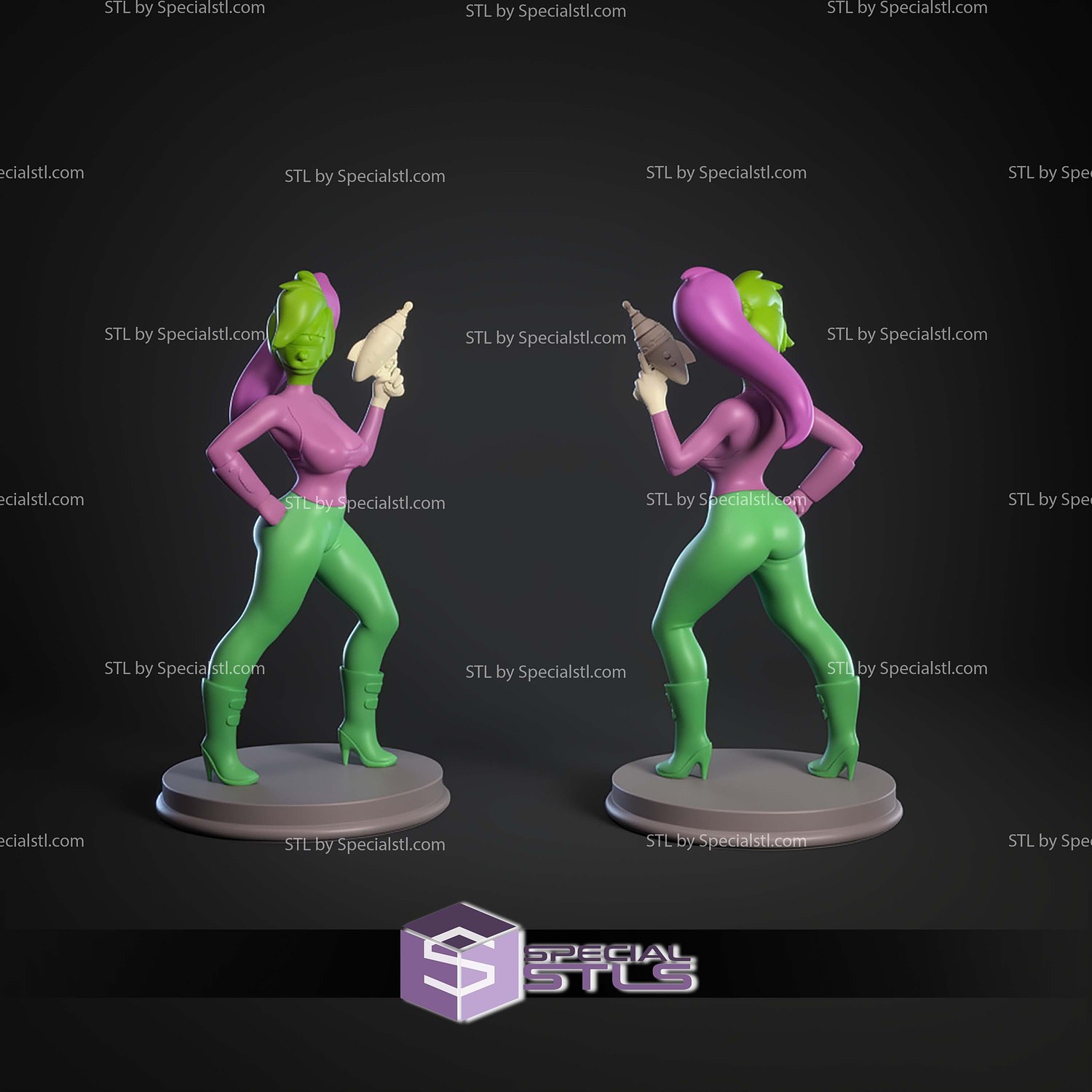 Leela Futurama STL Files 3D Model — view 4