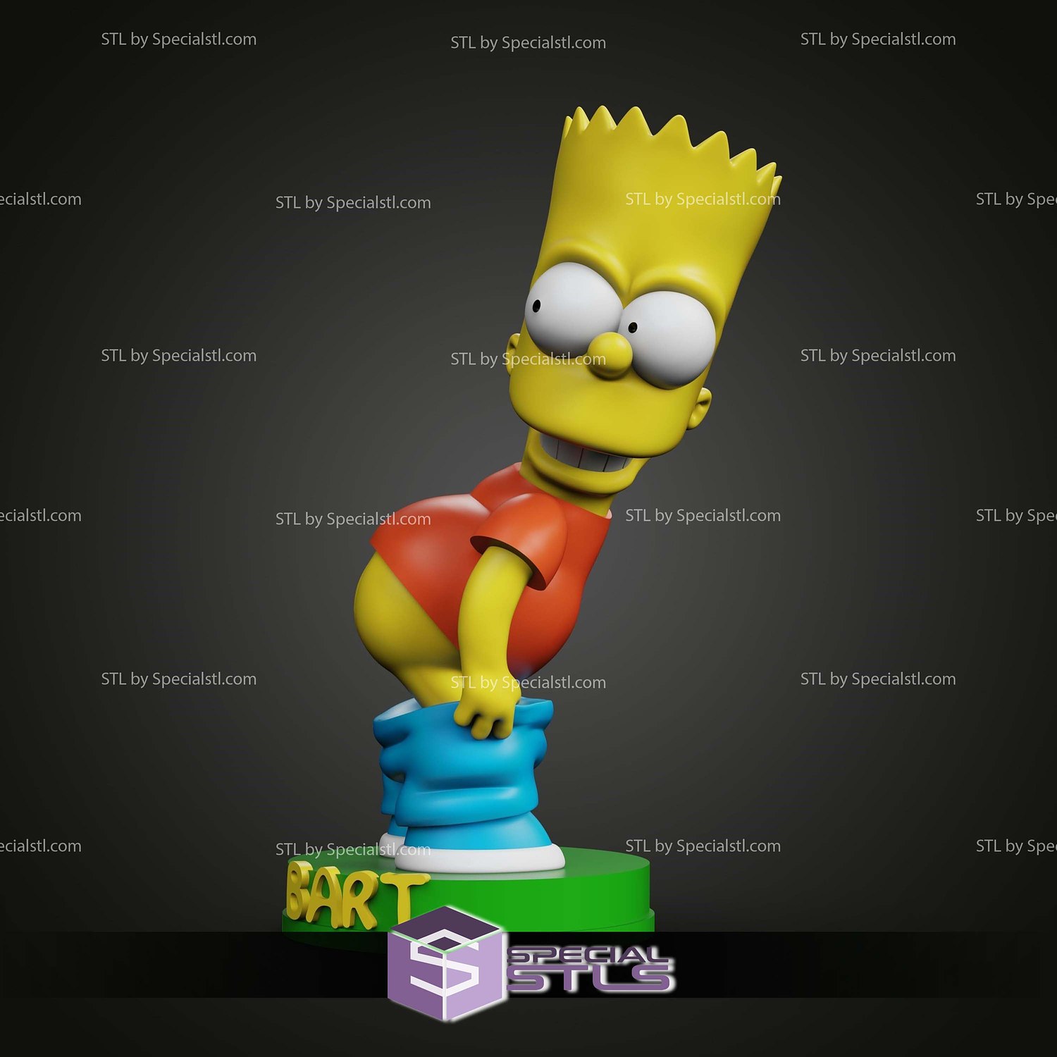 Bart Simpson Naughty STL Files 3D Model — view 3