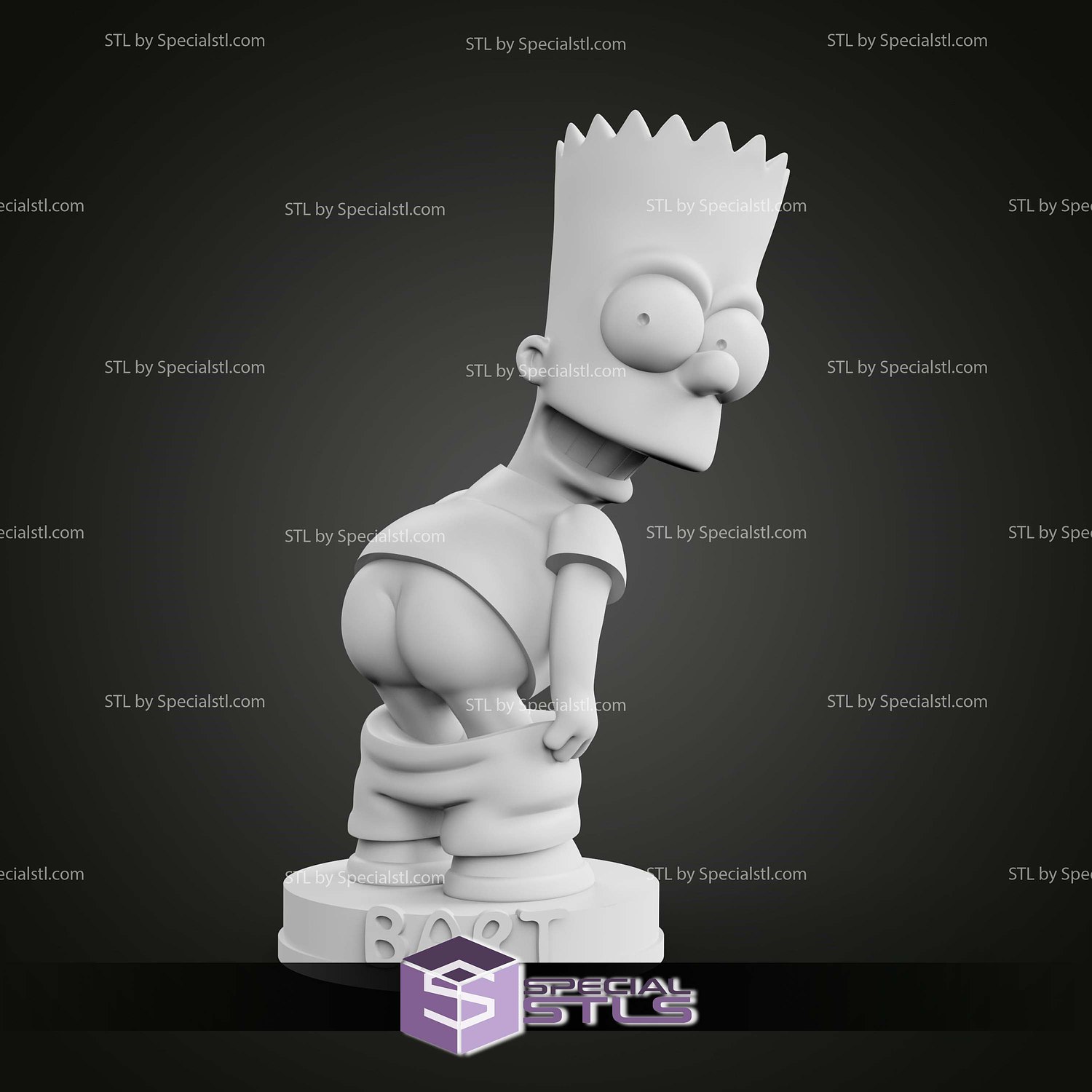 Bart Simpson Naughty STL Files 3D Model — view 4