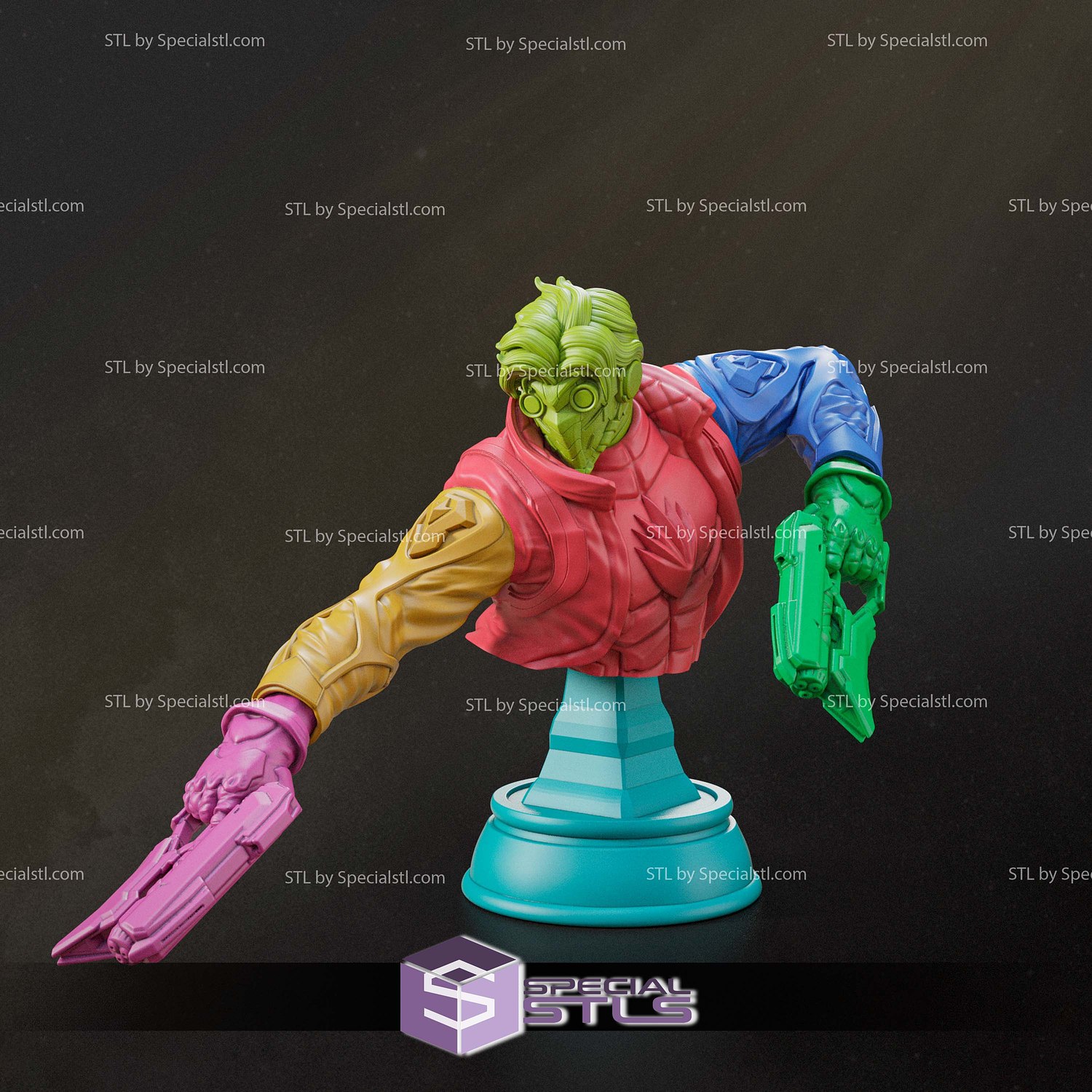 Star Lord Bust Marvel Rivals STL Files 3D Model — view 3