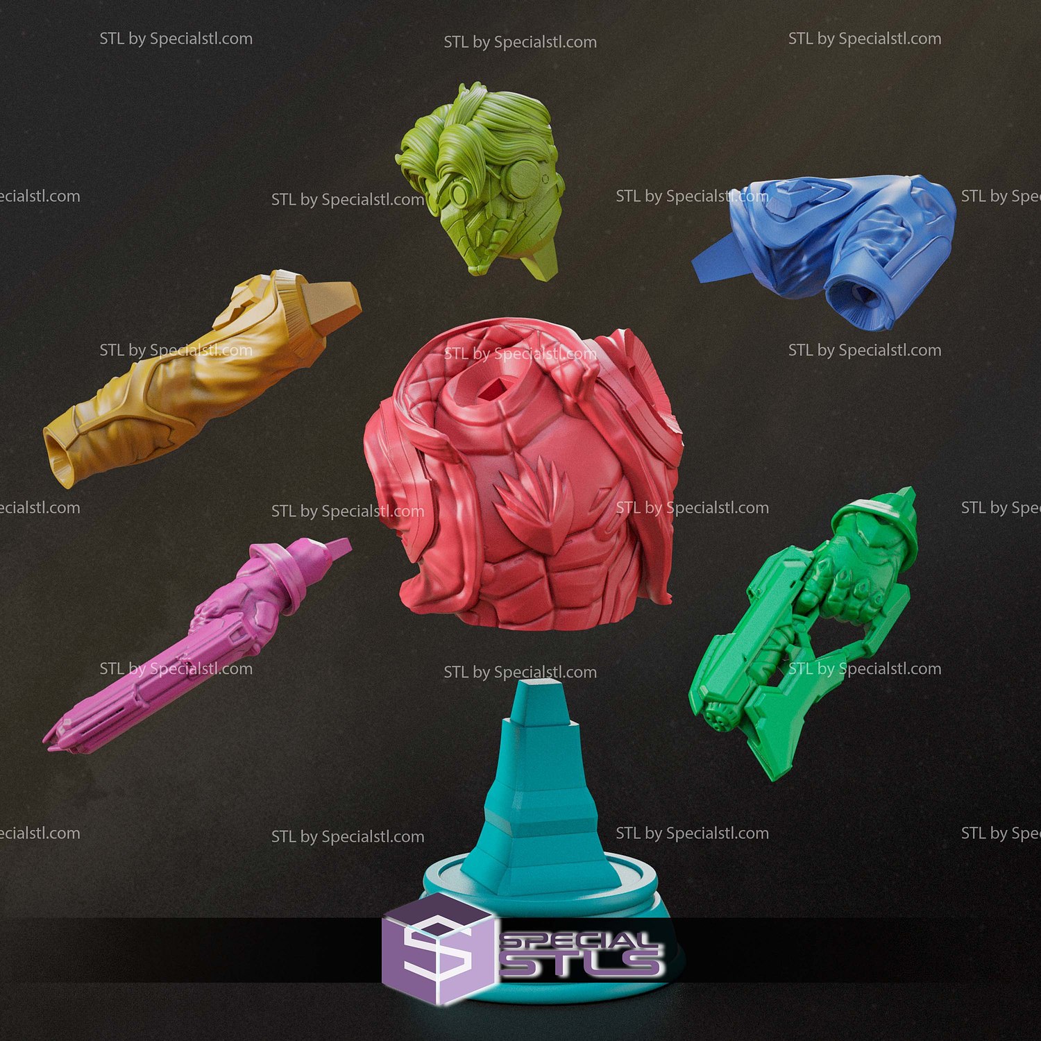 Star Lord Bust Marvel Rivals STL Files 3D Model — view 4