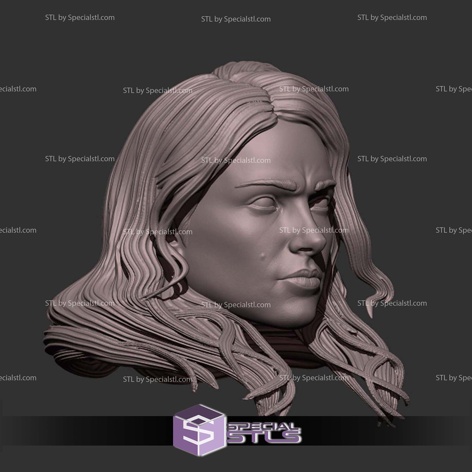 Custom Head STL Jane Foster 3D Model — view 3