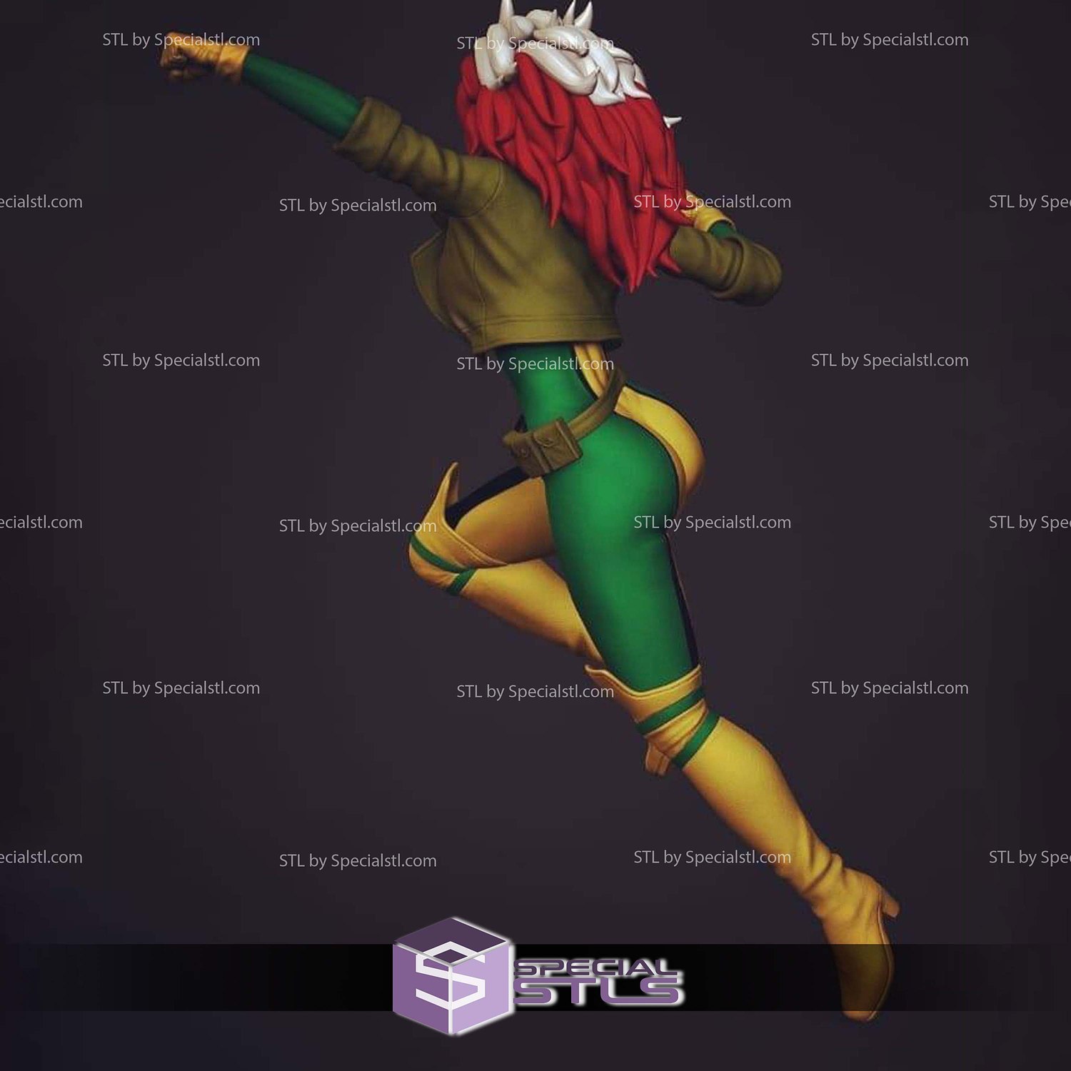 Rogue X Men Basic STL Files 3D Model — view 2