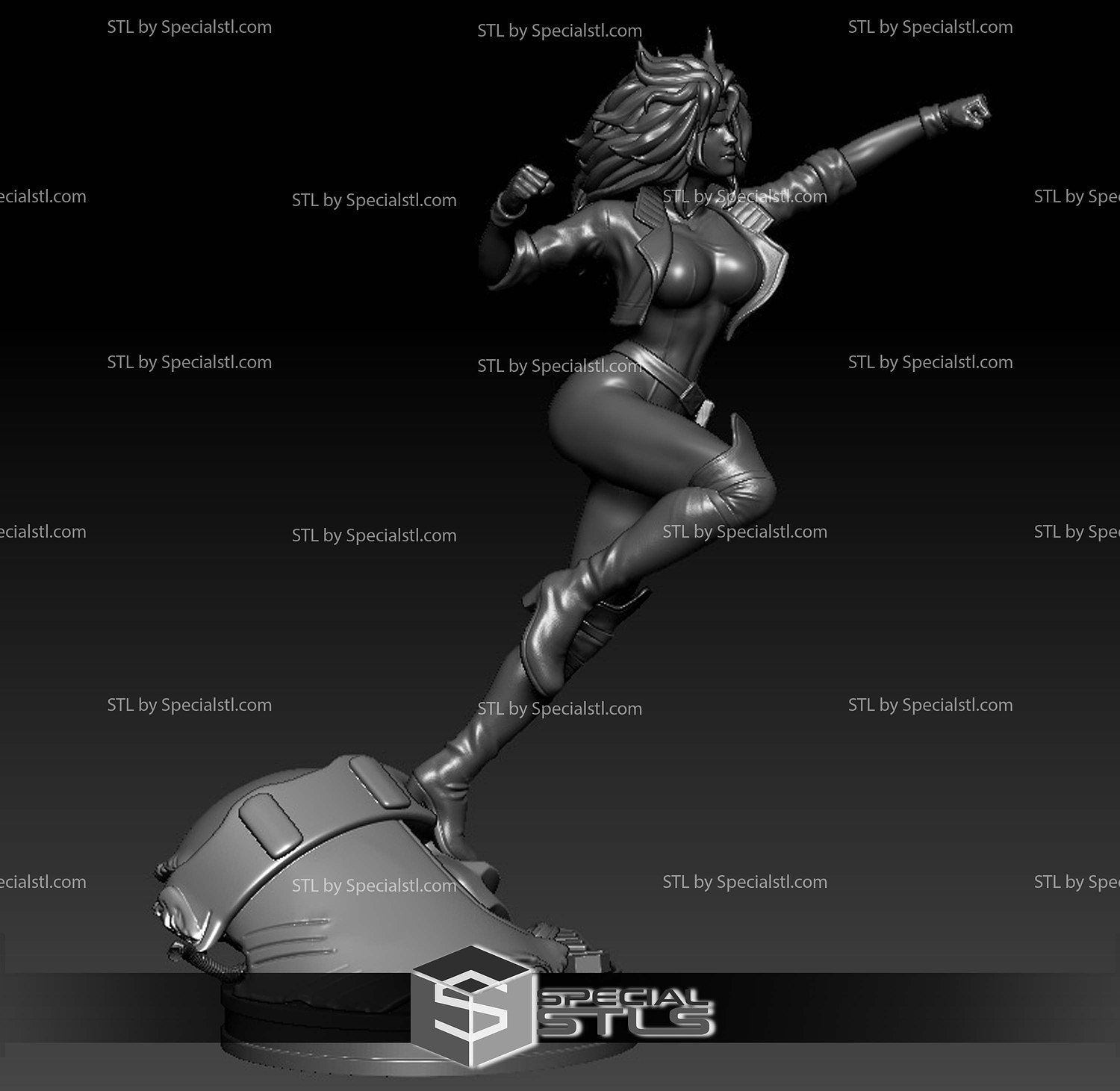 Rogue X Men Basic STL Files 3D Model — view 4